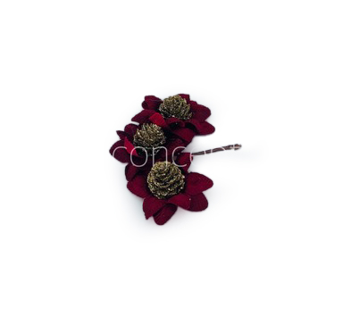 Maroon Flowers with Glitter Pine