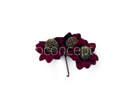 Maroon Flowers with Glitter Pine