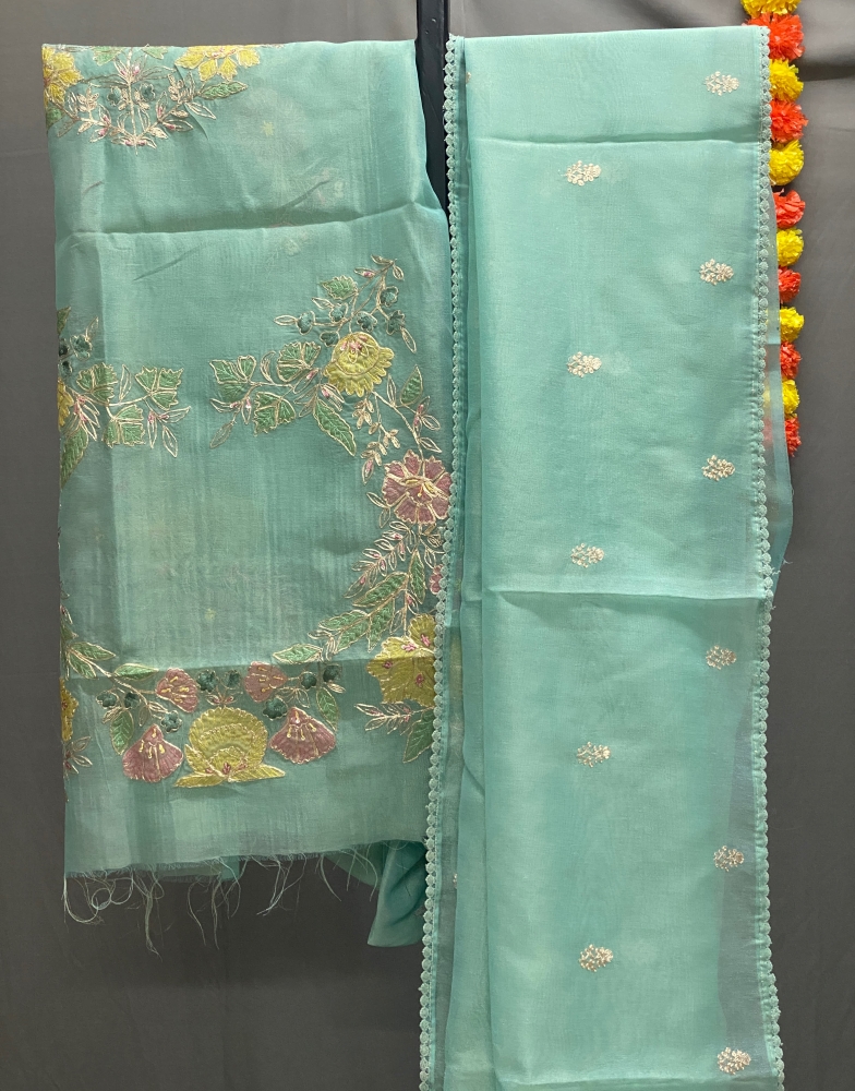 Keerthi - Kota Tissue Saree in Aari Work SWS85