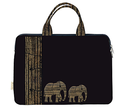 BLACK & BEIGE LAPTOP BAG