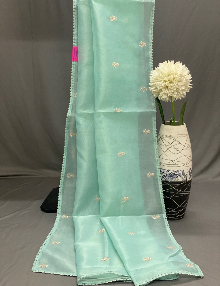 Keerthi - Kota Tissue Saree in Aari Work SWS85