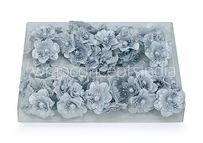 Silver Flowers on stick with ball & pollen