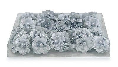 Silver Flowers on stick with ball & pollen