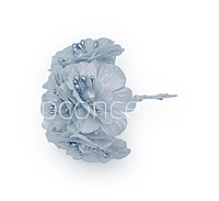 Silver Flowers on stick with ball & pollen