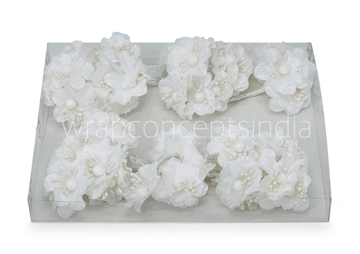 White Flowers on stick with ball & pollen