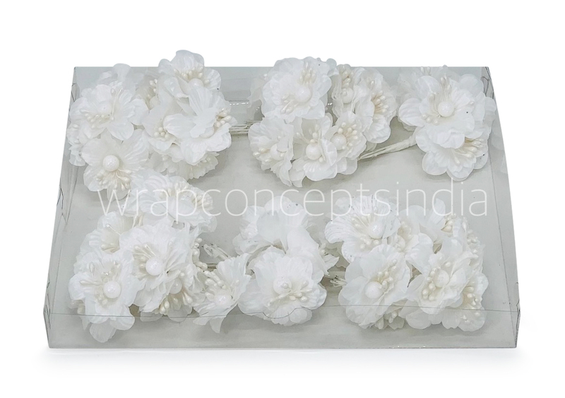 White Flowers on stick with ball & pollen