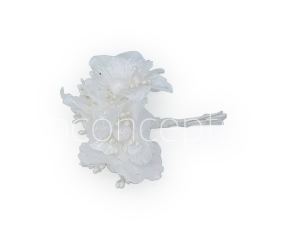 White Flowers on stick with ball & pollen