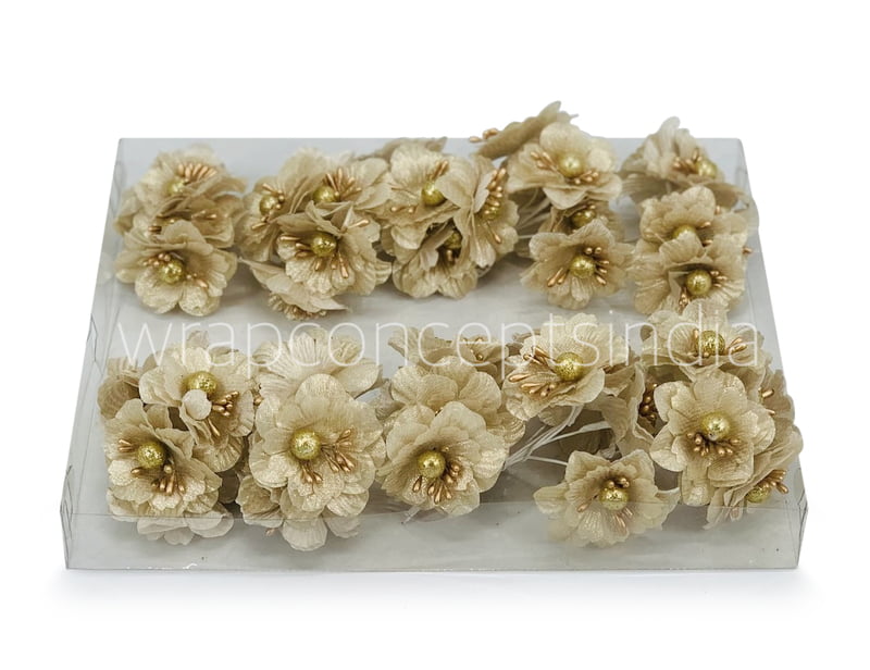 Gold Flowers on stick with ball & pollen