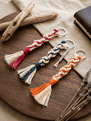 MACRAME NAME KEYCHAINS