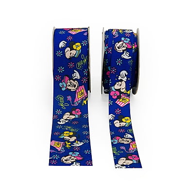 Deep Blue Mickey Minnie Ribbon