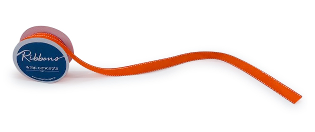 Grosgrain Ribbon with Cross Stitch Edges - Orange