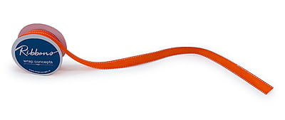 Grosgrain Ribbon with Cross Stitch Edges - Orange