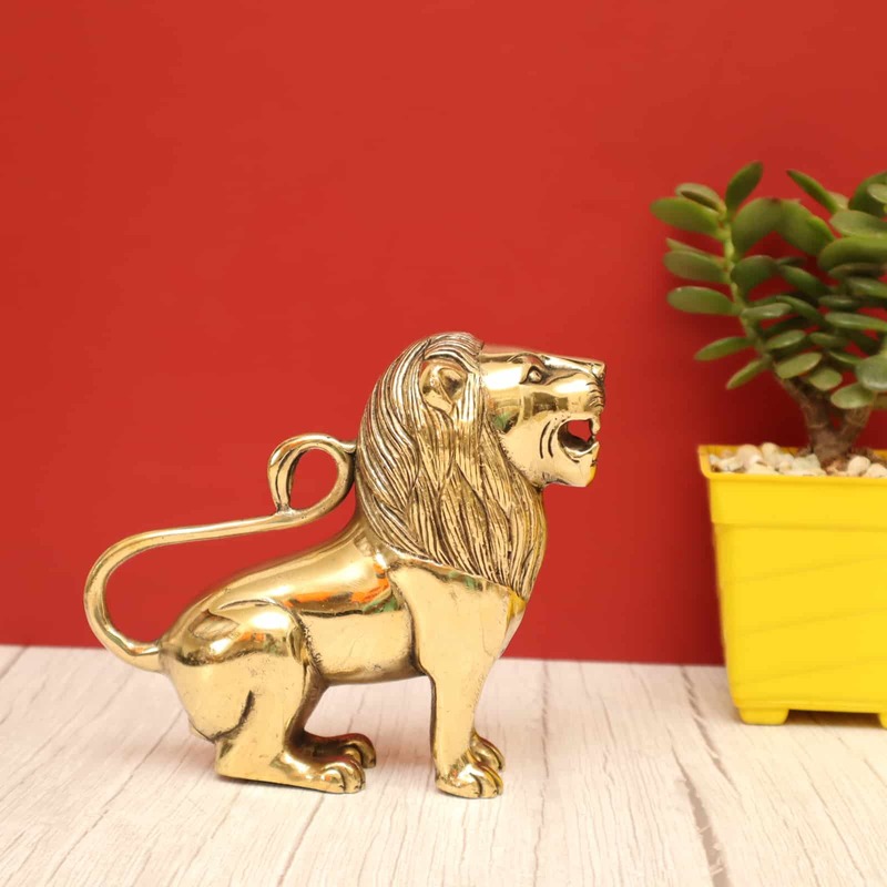 Brass Sitting Lion