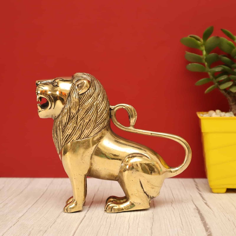 Brass Sitting Lion