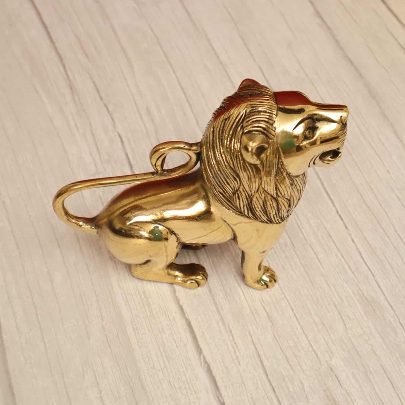 Brass Sitting Lion