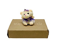 Small Teddy With Dress & Bow - Red/Pink