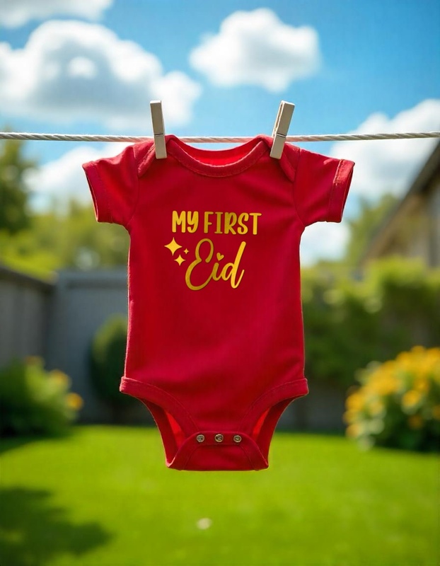 My First Eid Baby Romper - Red