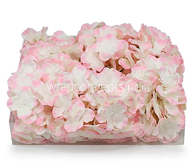 White with Pink Hydrangeas