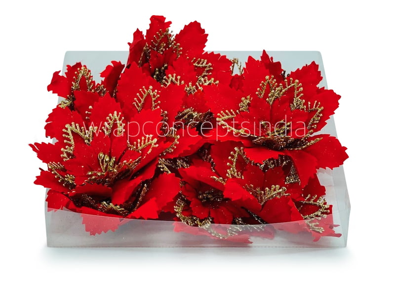 Red Flower with Glitter Flower Center