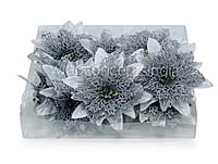 Silver Flower With Silver Glitter Petals