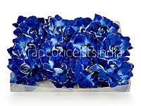 Indigo Blue with Glittered Petals