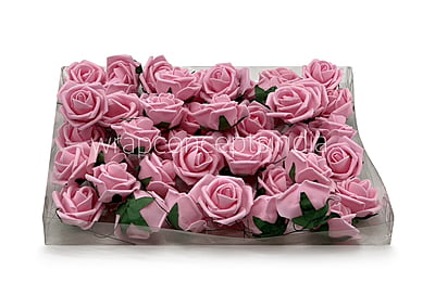 Small Baby Pink Foam Rose on stick