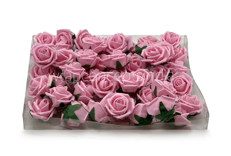 Small Baby Pink Foam Rose on stick