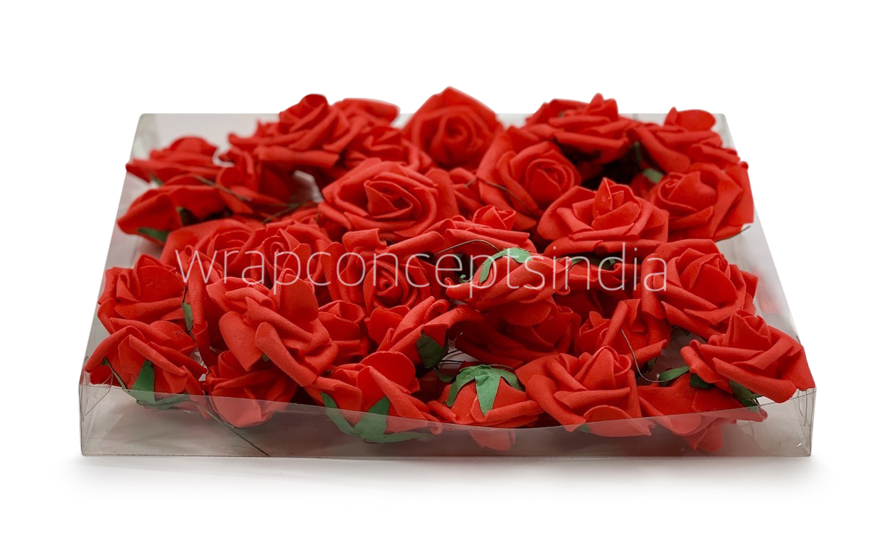 Small Red Foam Rose on stick