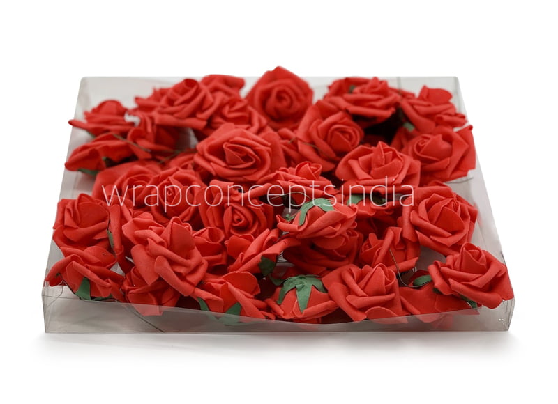 Small Red Foam Rose on stick