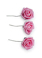 Small Baby Pink Foam Rose on stick