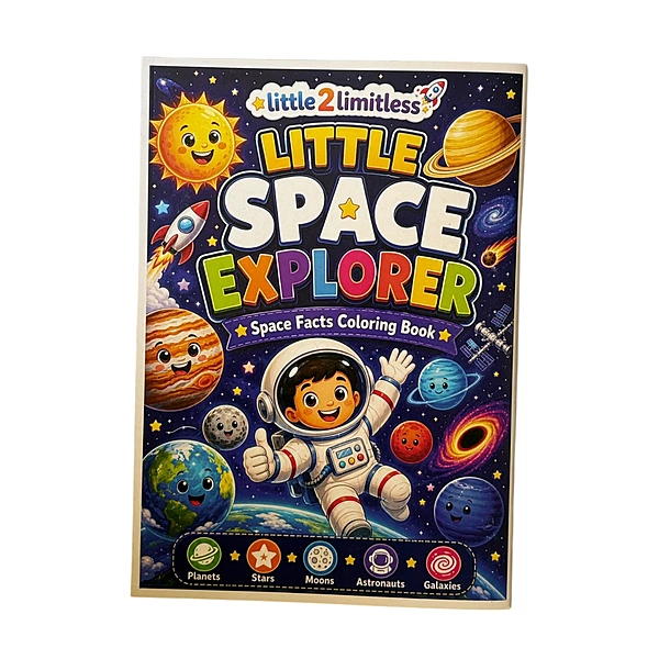 Little Space Explorer Coloring Book - A5 Size