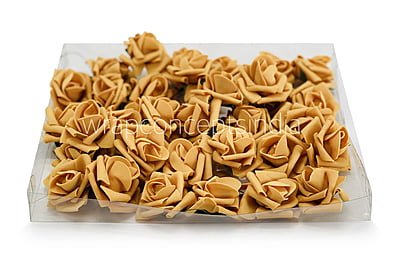 Small Tan Foam Rose on stick