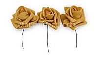 Small Tan Foam Rose on stick