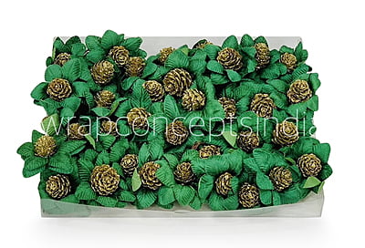 Emerald Green Flowers with Glitter Pine