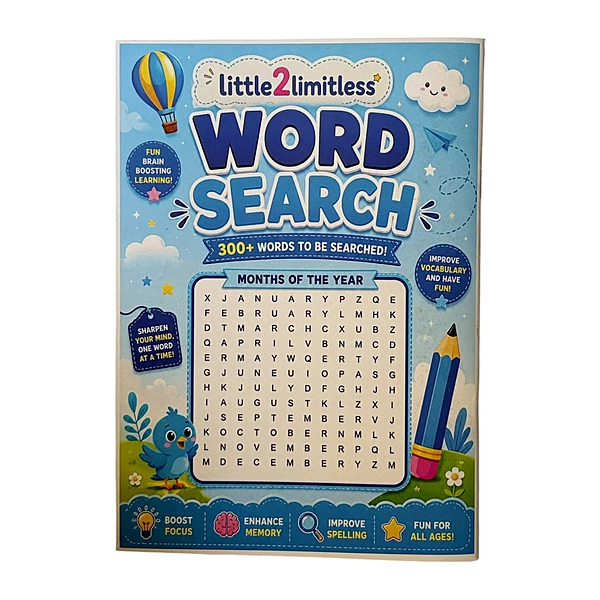 Word Search Activity Book for Kids — A5 Size - 300+ Words