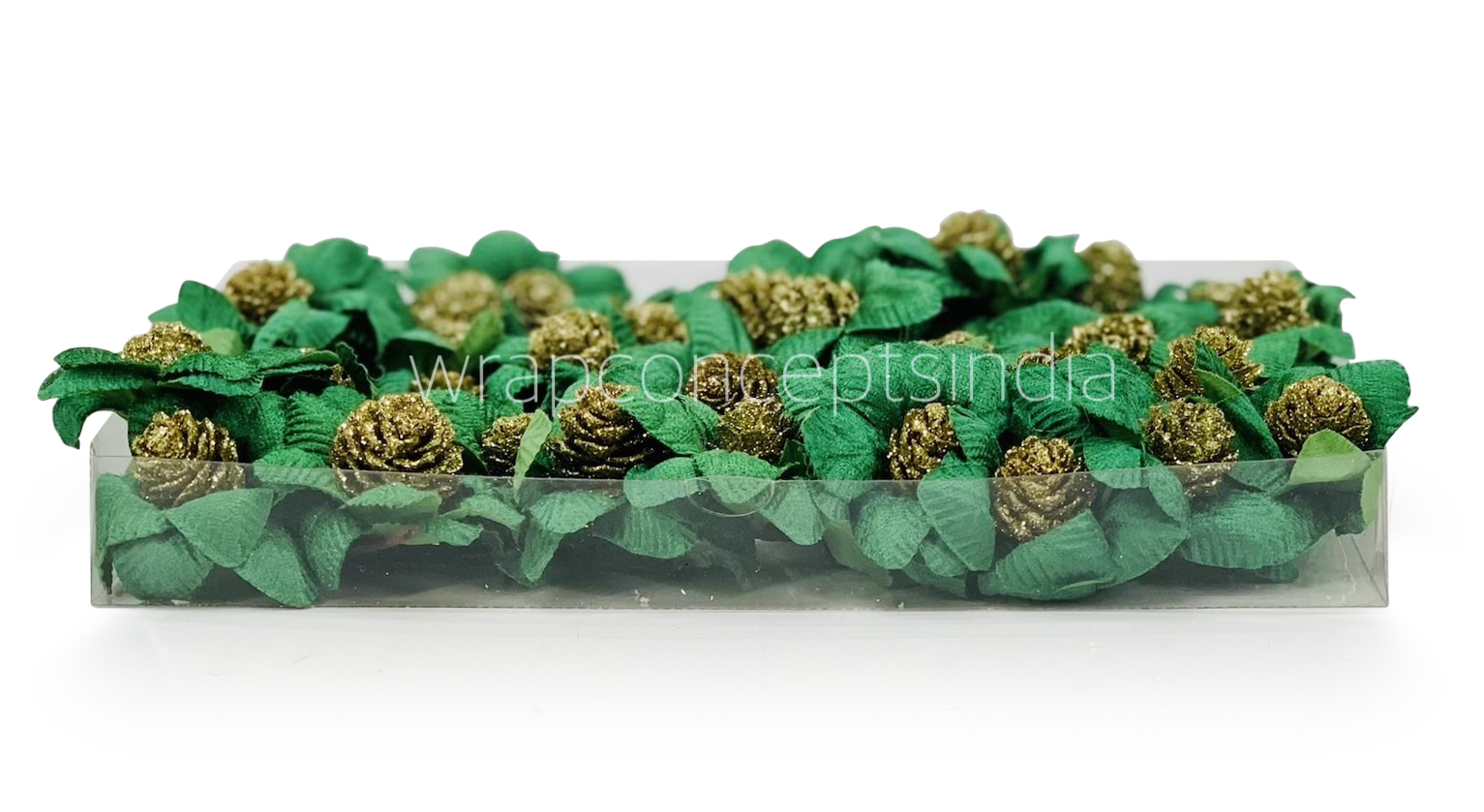 Emerald Green Flowers with Glitter Pine