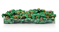 Emerald Green Flowers with Glitter Pine
