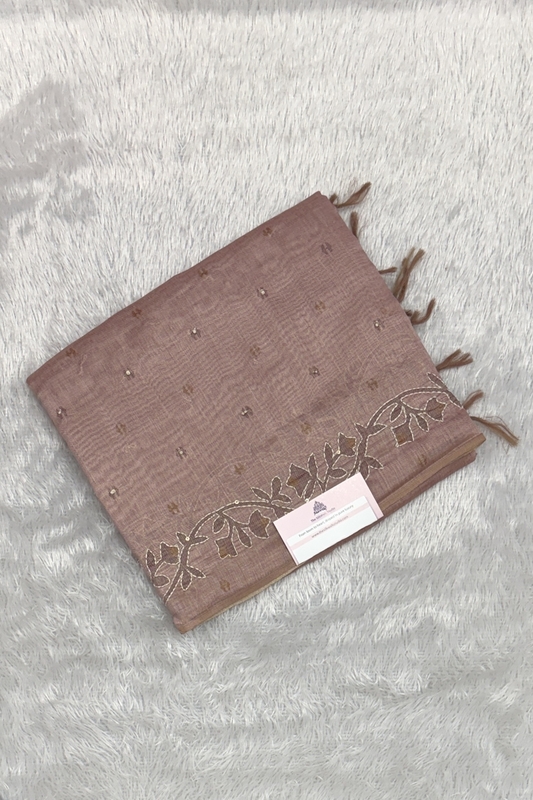 Madavi Kantha Linen Saree SWS639