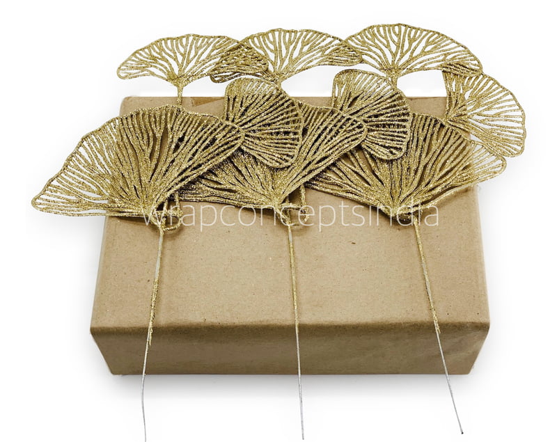 Ginkgo Glitter leaf on Stick
