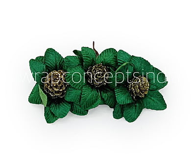 Emerald Green Flowers with Glitter Pine