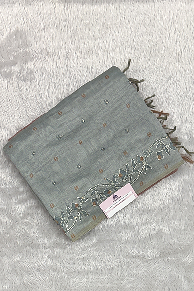 Madavi Kantha Linen Saree SWS639