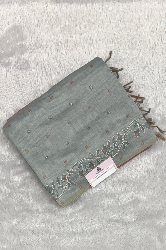 Madavi Kantha Linen Saree  SWS639