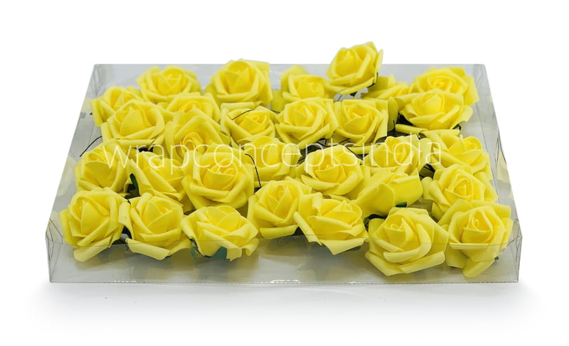 Small Yellow Foam Rose on stick