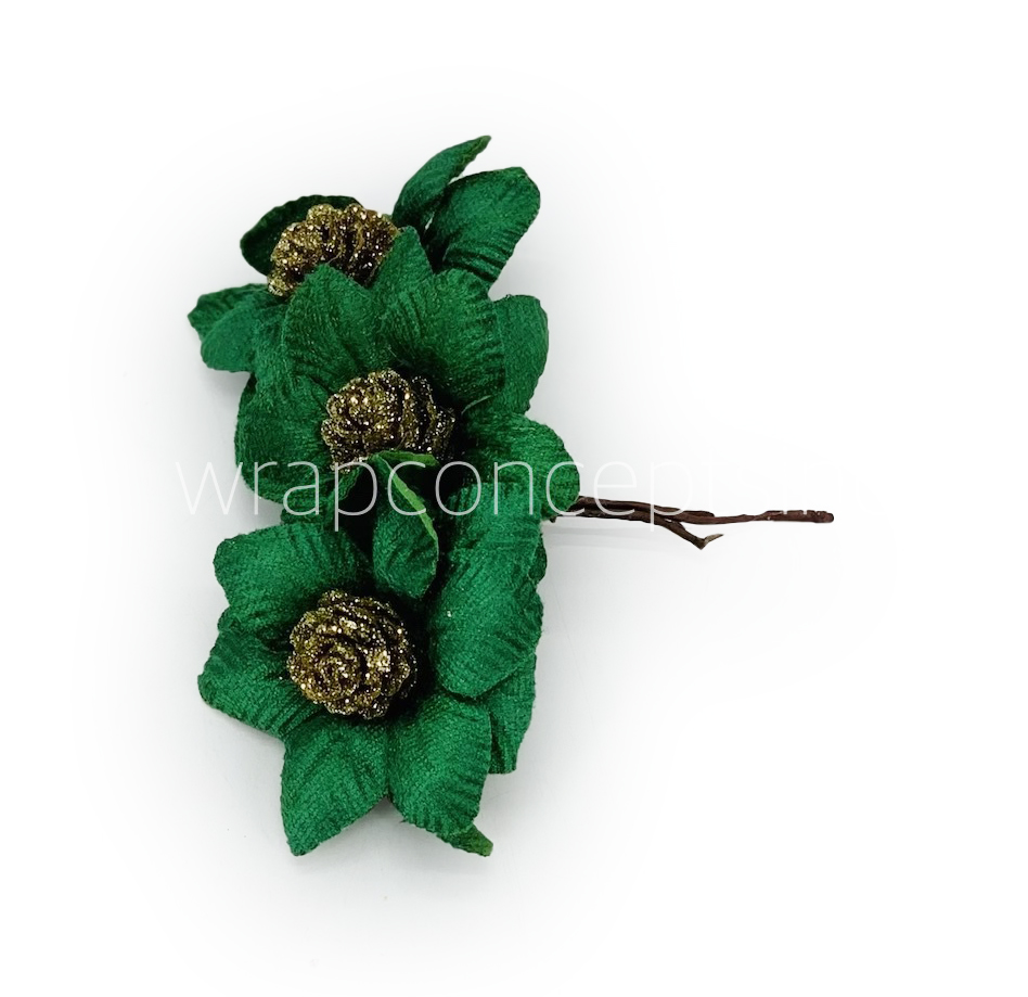 Emerald Green Flowers with Glitter Pine