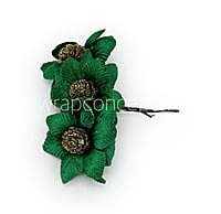 Emerald Green Flowers with Glitter Pine