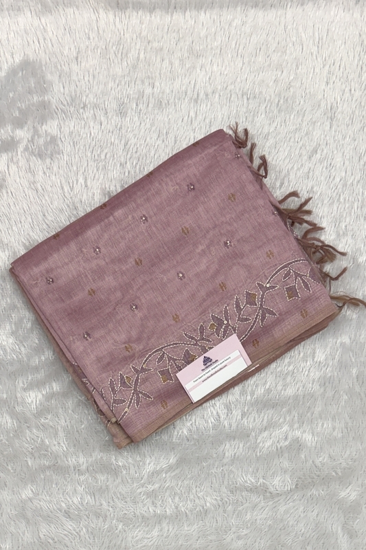 Madavi Kantha Linen Saree  SWS639