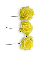 Small Yellow Foam Rose on stick