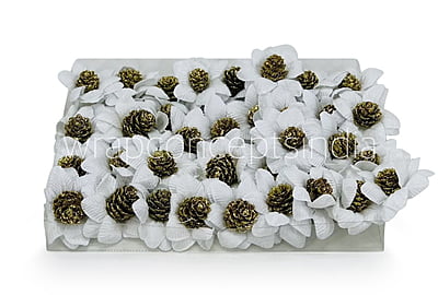 White Flowers with Glitter Pine