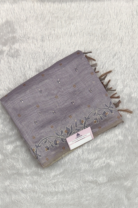 Madavi Kantha Linen Saree SWS639