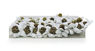 White Flowers with Glitter Pine